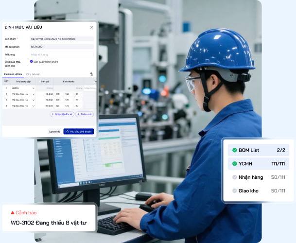 Sản xuất thông minh, kiểm soát tiến độ Real-time