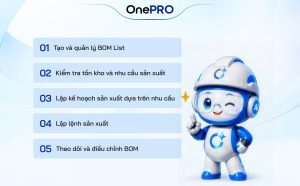 Quản lý BOM trên OnePro ERP: Nền tảng để mua đúng, sản xuất đúng, tính giá đúng 1 Luồng quản lý BOM
