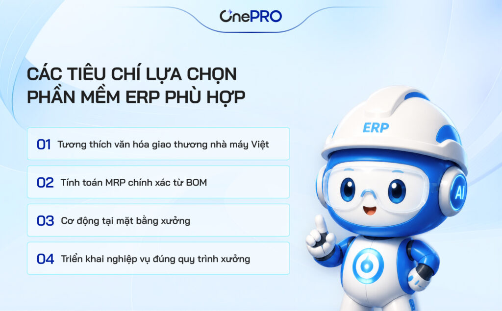 Checklist 4 tiêu chí chọn phần mềm ERP tại Bắc Ninh phù hợp nhà xưởng SME