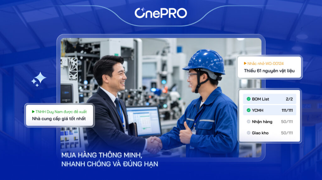 OnePro ERP: Giải Pháp Quản Lý Sản Xuất Tinh gọn 5 Thuật toán MRP tự động tính toán nhu cầu nguyên vật liệu thiếu hụt trên OnePro ERP